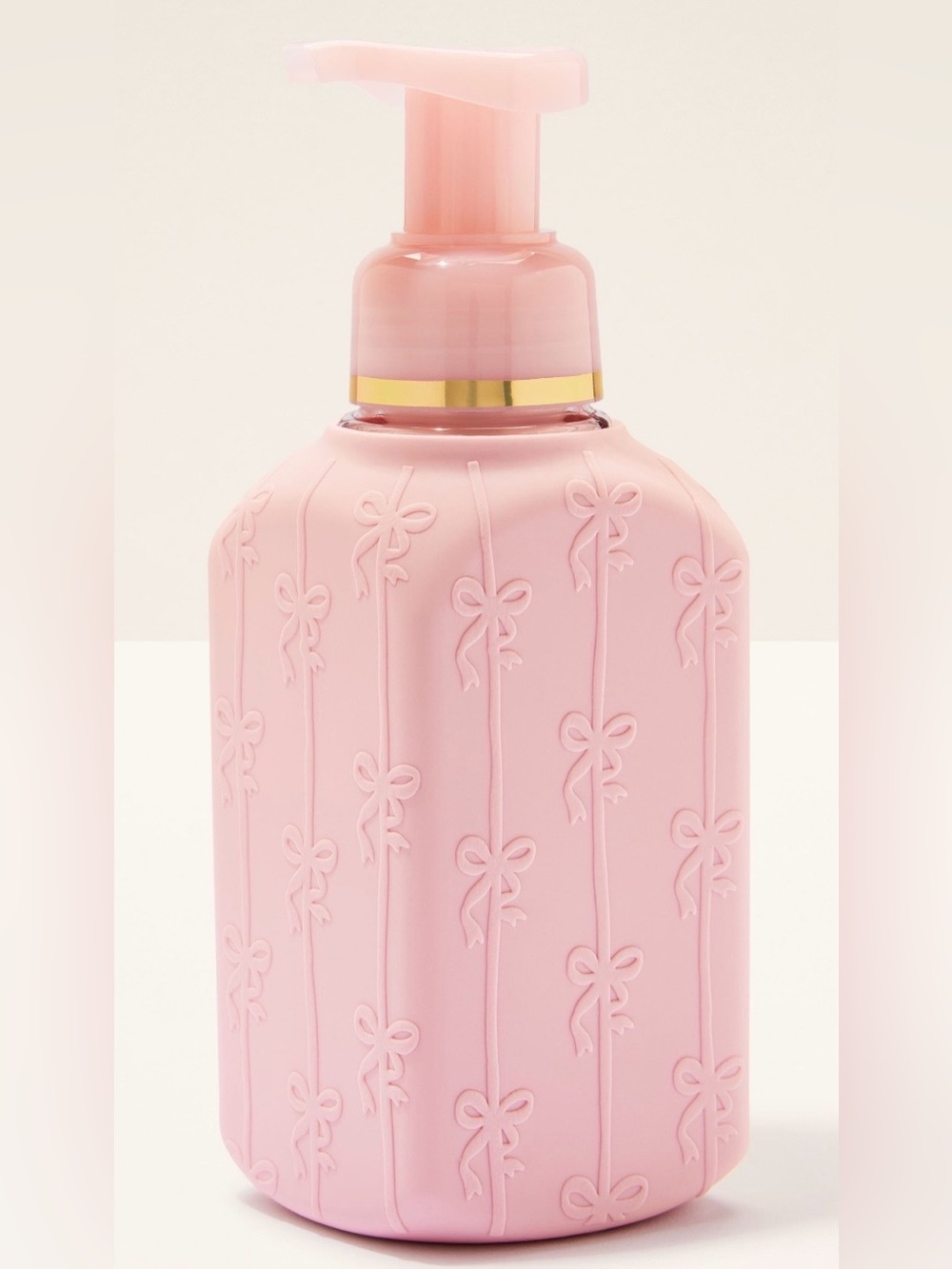 Bath & Body Works Pink Bows Silicone Foam Soap Dispenser NWT
